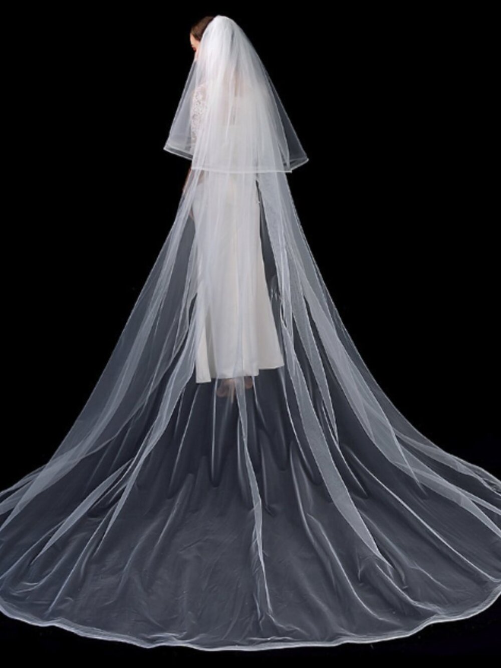 2 Tier Cathedral Veil 3M x 3M Extra Wide Simple Tulle